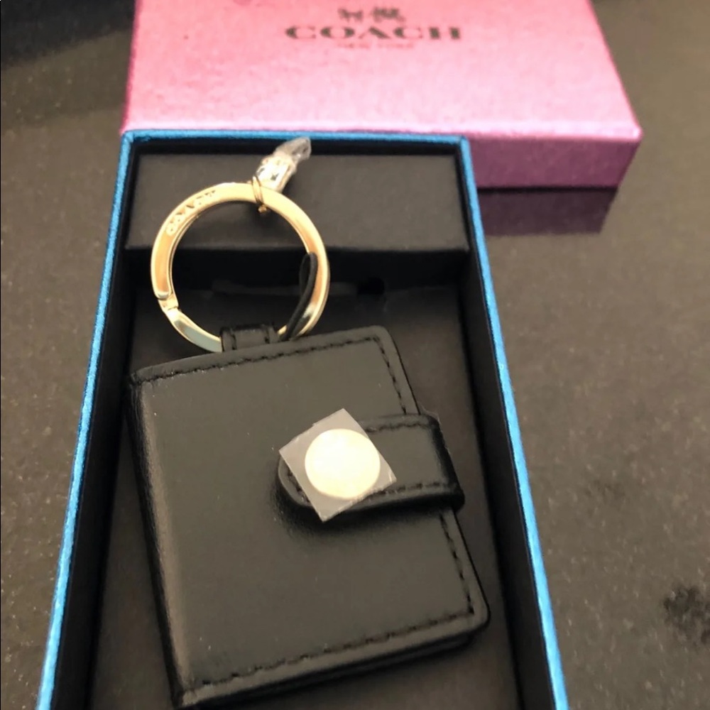 Coach Black photo keychain